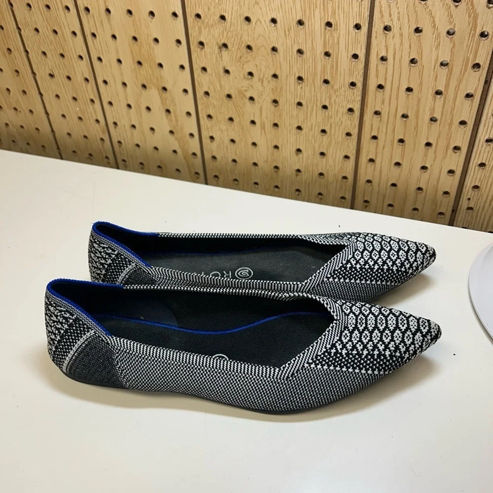 Rothy's Python Black and White Patterned Flats
